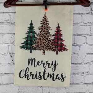 merry christmas three trees garden flag
